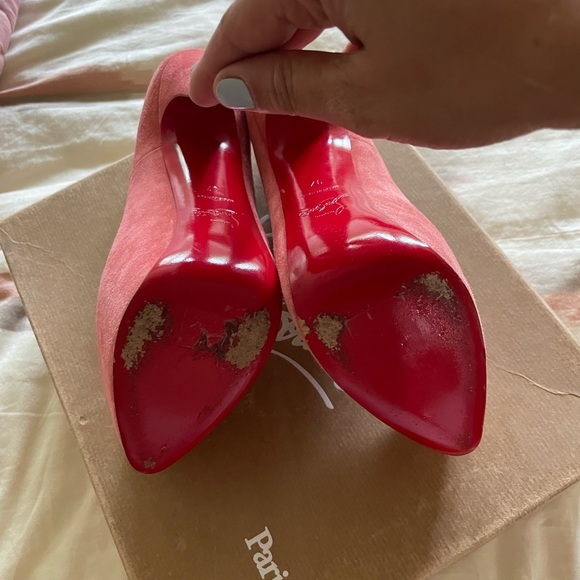Christian Louboutin Red Highness 160 Veau Velours Suede Heels Pumps - Picture 2 of 4